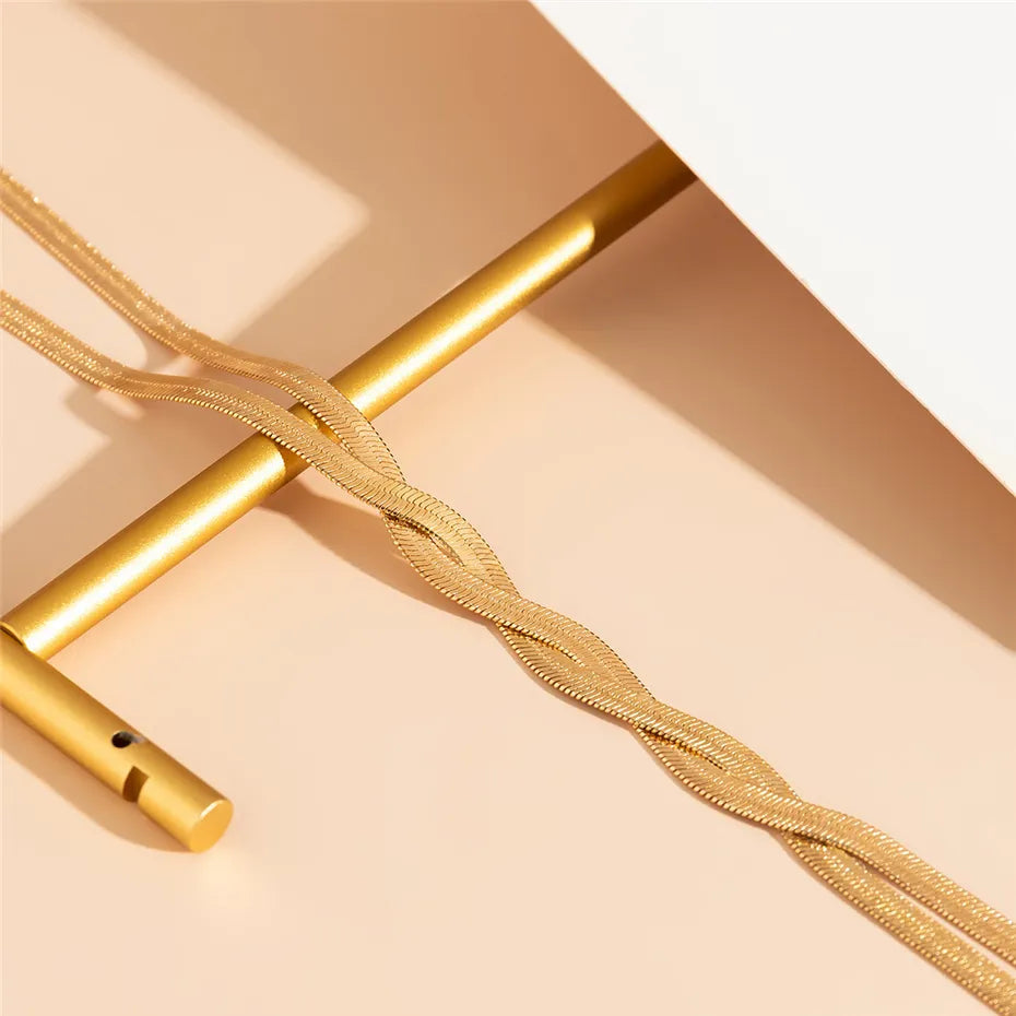 Ylva – Justerbar Slangehalskæde i Guld