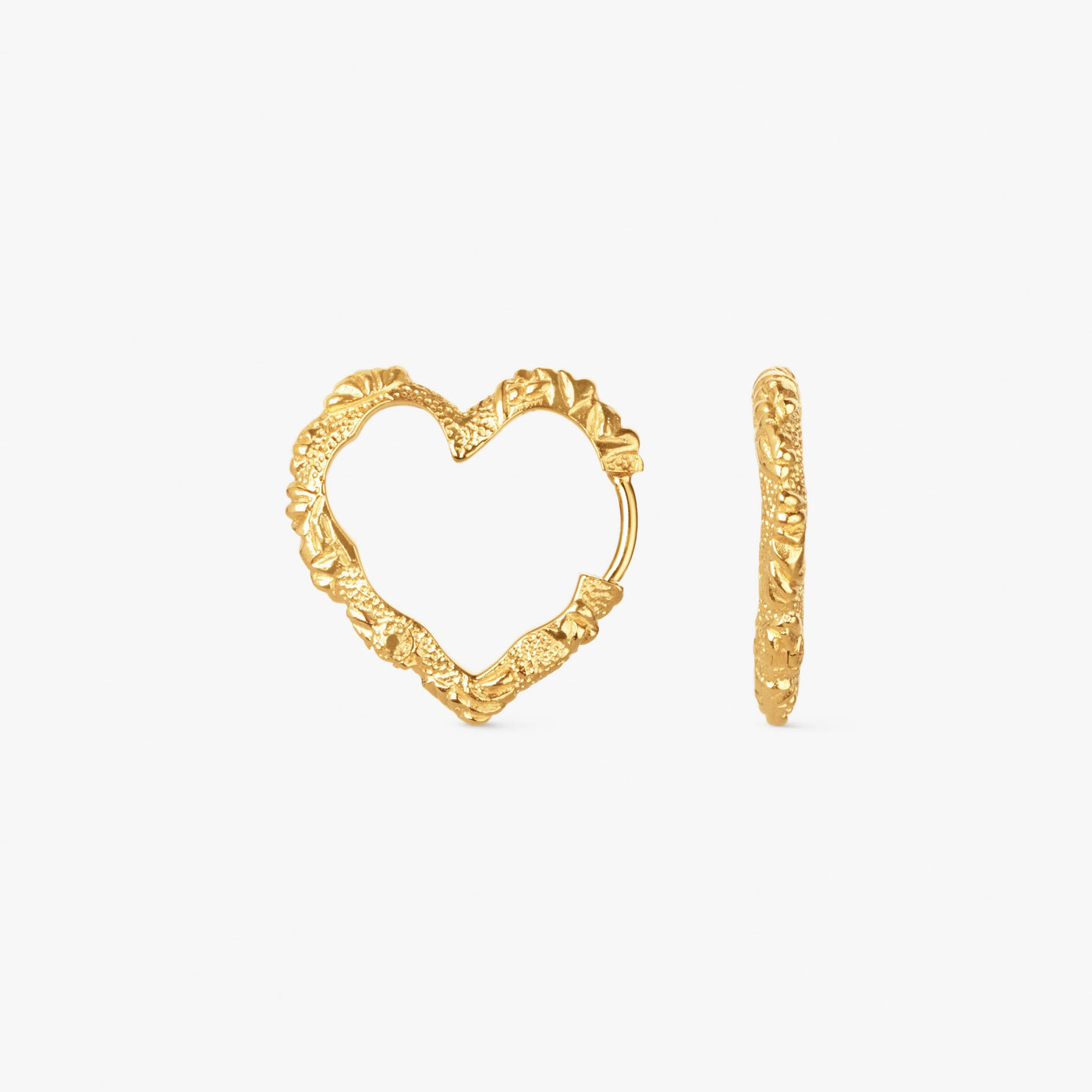 Liv | Medium Heart Hoops i 22K Forgyldt Sterlingsølv