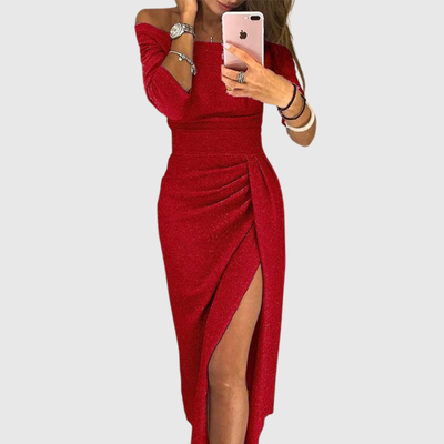 Anelise - Elegant halterneck-maxi-kjole med elegant, flydende pasform