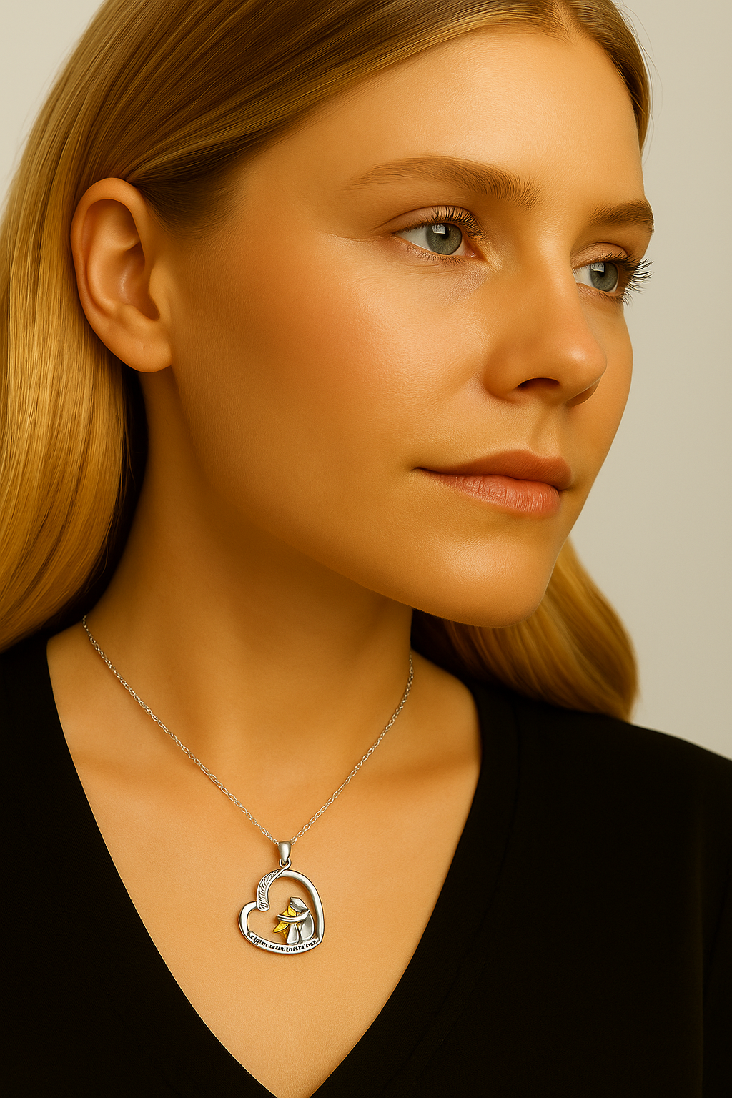 Luna - Kærlighedskæde med hjerte og hund