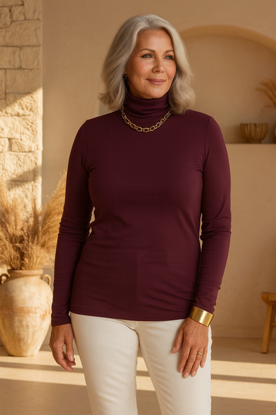 Ida - Rullekrave i bambus – vinrød