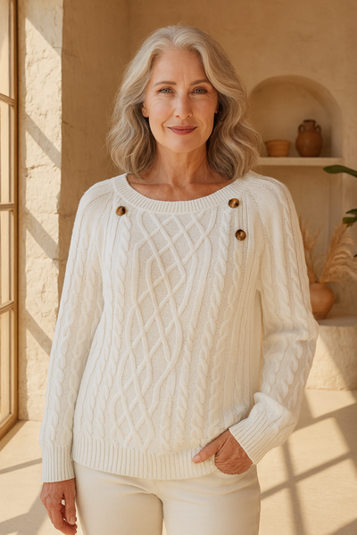 Mila - Elegant strikpullover med knapper