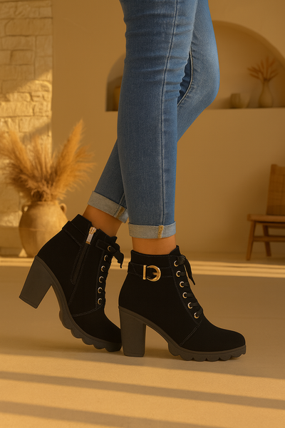 Ella - Casual Støvletter med Hæl