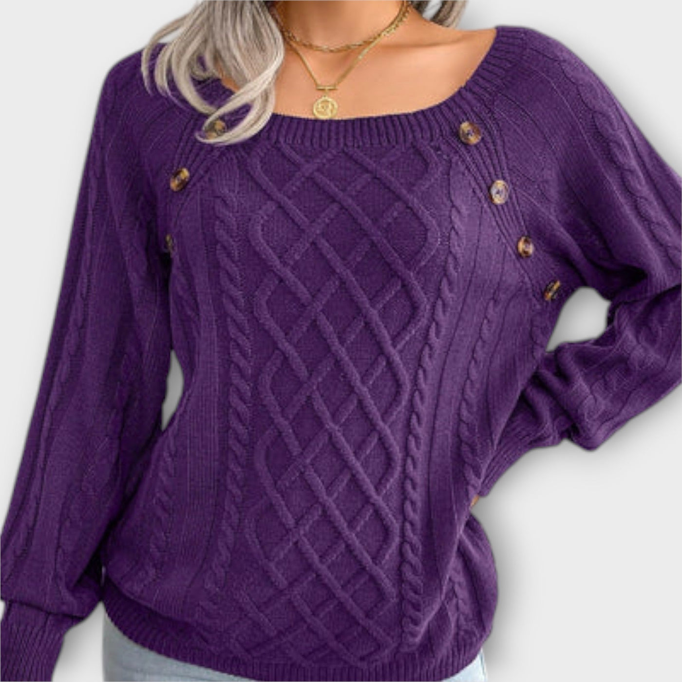Mila - Elegant strikpullover med knapper
