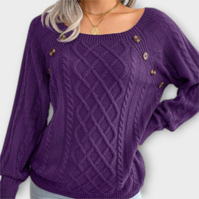 Mila - Elegant strikpullover med knapper