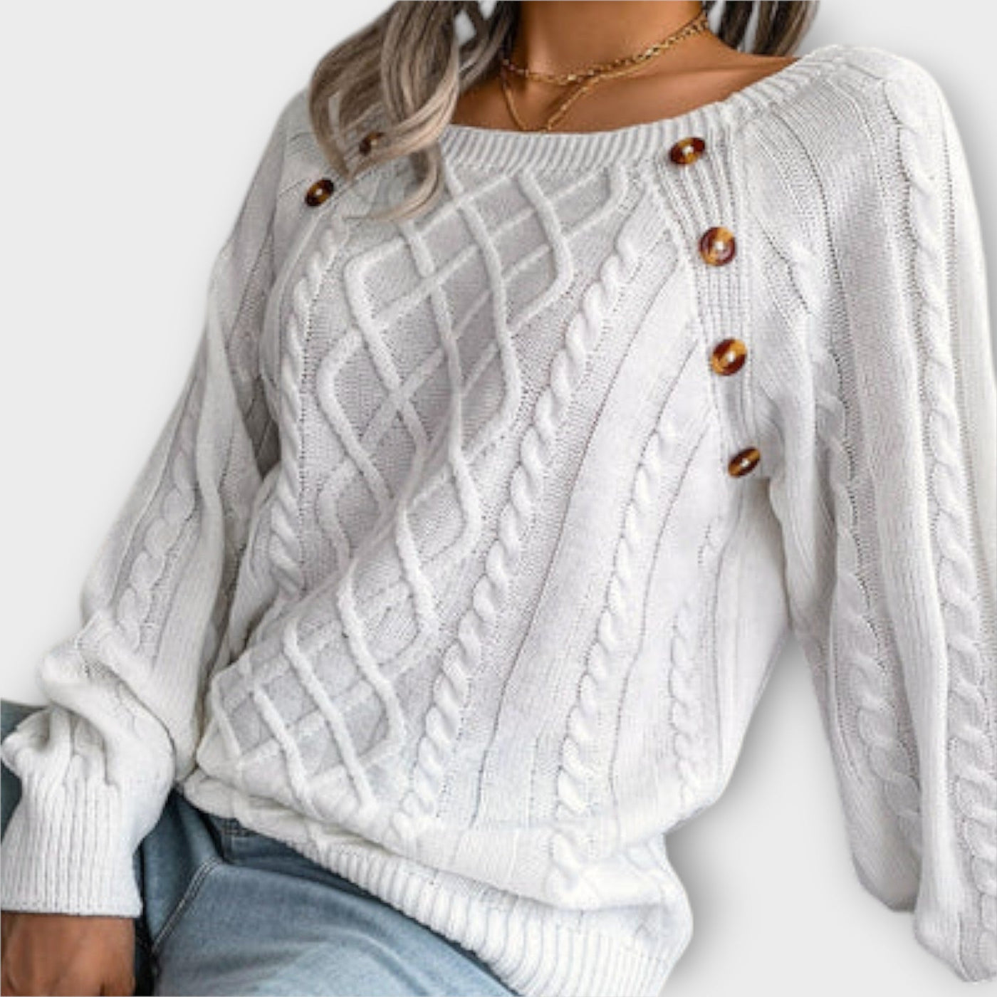 Mila - Elegant strikpullover med knapper