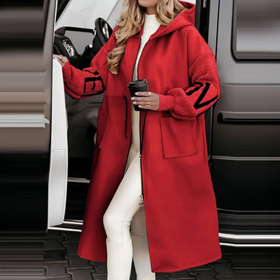 Luna - Elegant Hættet Cardiganfrakke